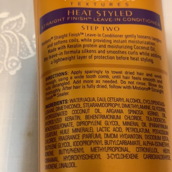 MOTIONS FOR NATURAL TEXTURES LEAVE IN CONDITIONER HEAT STYLES STRAIGHT FINISH - Picture 7 of 8